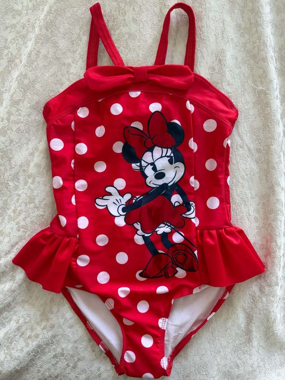 Disney Minnie Mouse Swimsuit Size 7/8 Red Polka Dot One Piece